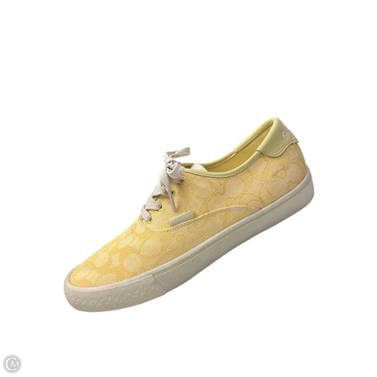 Shoes Designer By Coach In Yellow, Size: 8.5