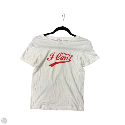 Top Short Sleeve Basic By Clothes Mentor In White, Size: S