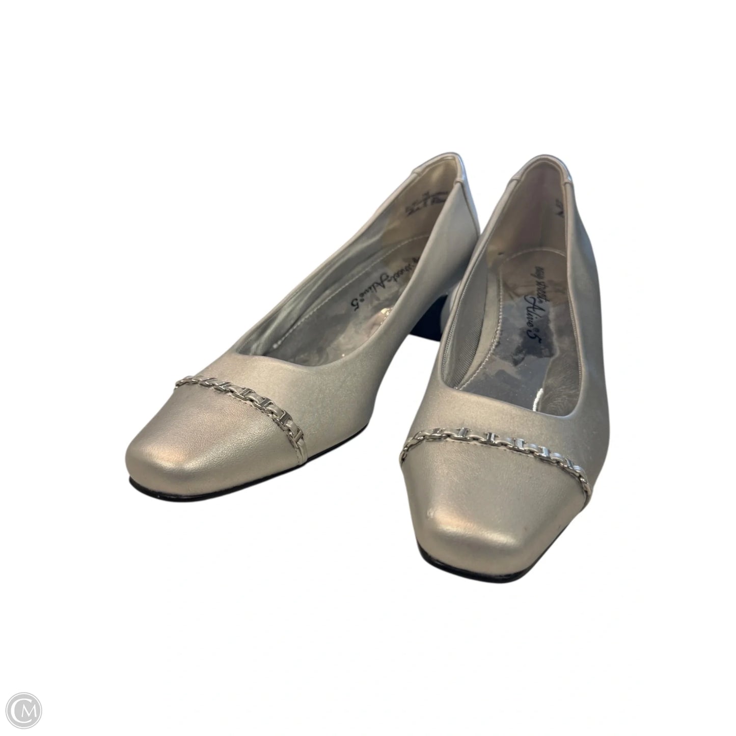Shoes Heels Kitten By Easy Street In Silver, Size: 7