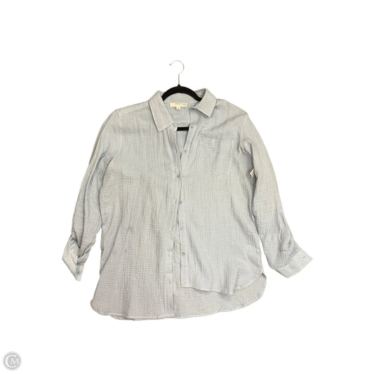 Blouse Long Sleeve By Anne Klein In Blue, Size: S