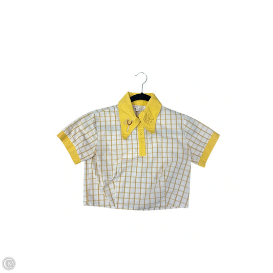 Blouse Short Sleeve By Clothes Mentor In Yellow, Size: S