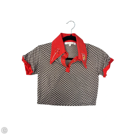 Top Short Sleeve By Clothes Mentor In Checkered Pattern, Size: Xs