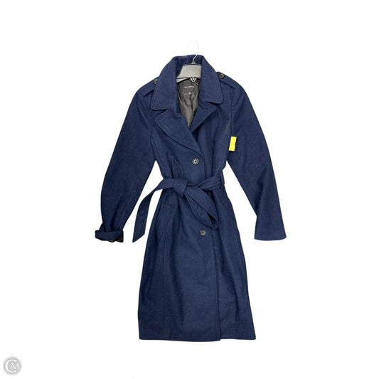 Coat Trench Coat By Banana Republic In Navy, Size: L