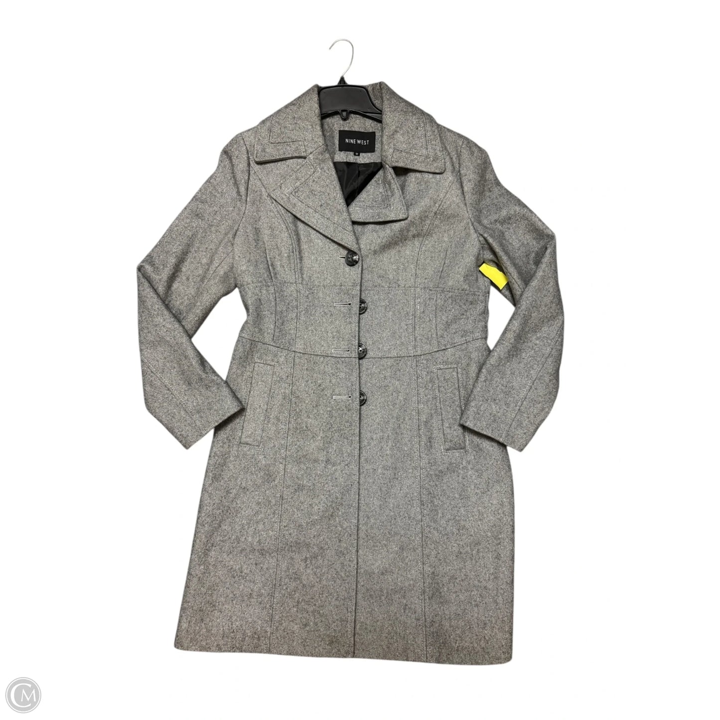 Coat Peacoat By Nine West In Grey, Size: 12