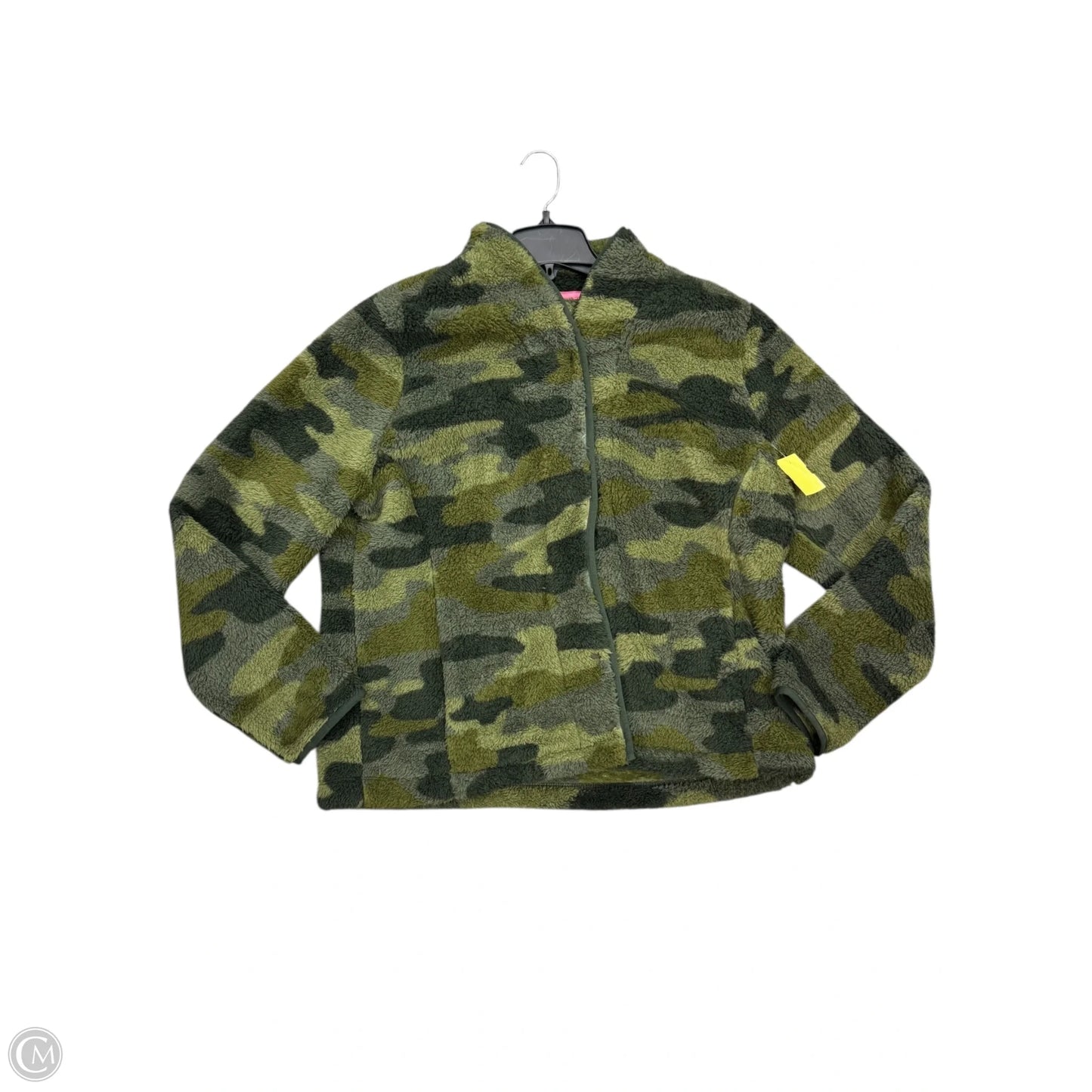 Jacket Fleece By Isaac Mizrahi Live Qvc In Camouflage Print, Size: L