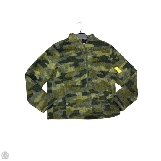 Jacket Fleece By Isaac Mizrahi Live Qvc In Camouflage Print, Size: L