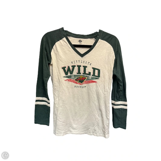 Top Long Sleeve By Nhl In Green & White, Size: M