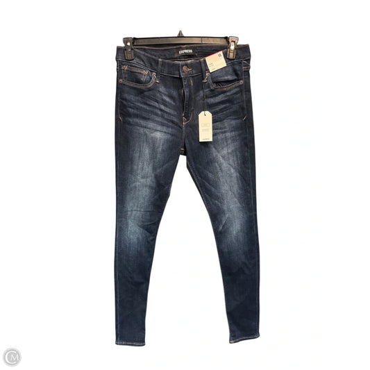 Jeans Skinny By Express In Blue Denim, Size: 10