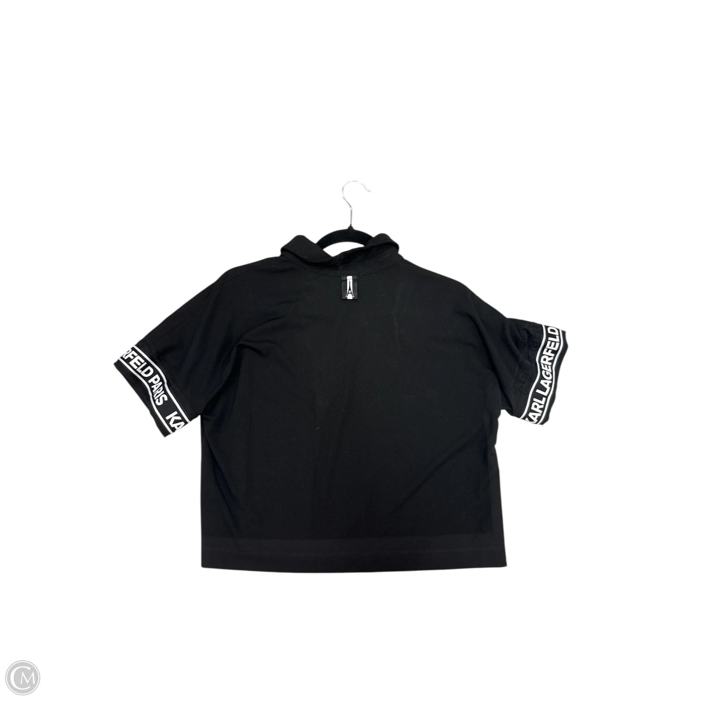 Top Short Sleeve Designer By Karl Lagerfeld In Black, Size: M