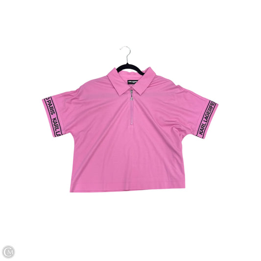 Blouse Long Sleeve By Cece In Pink, Size: M