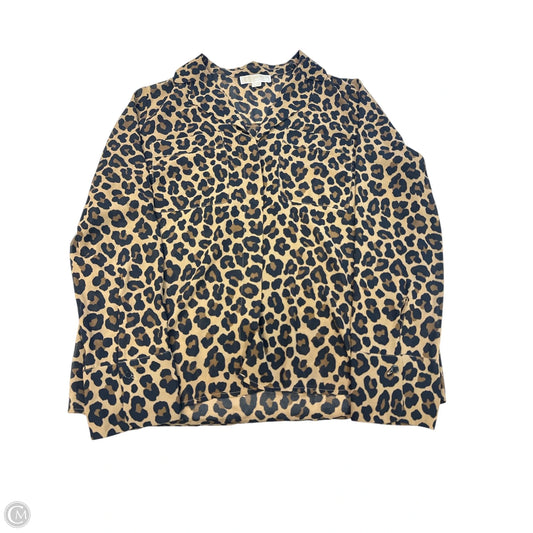 Blouse Long Sleeve By Michael By Michael Kors In Animal Print, Size: L