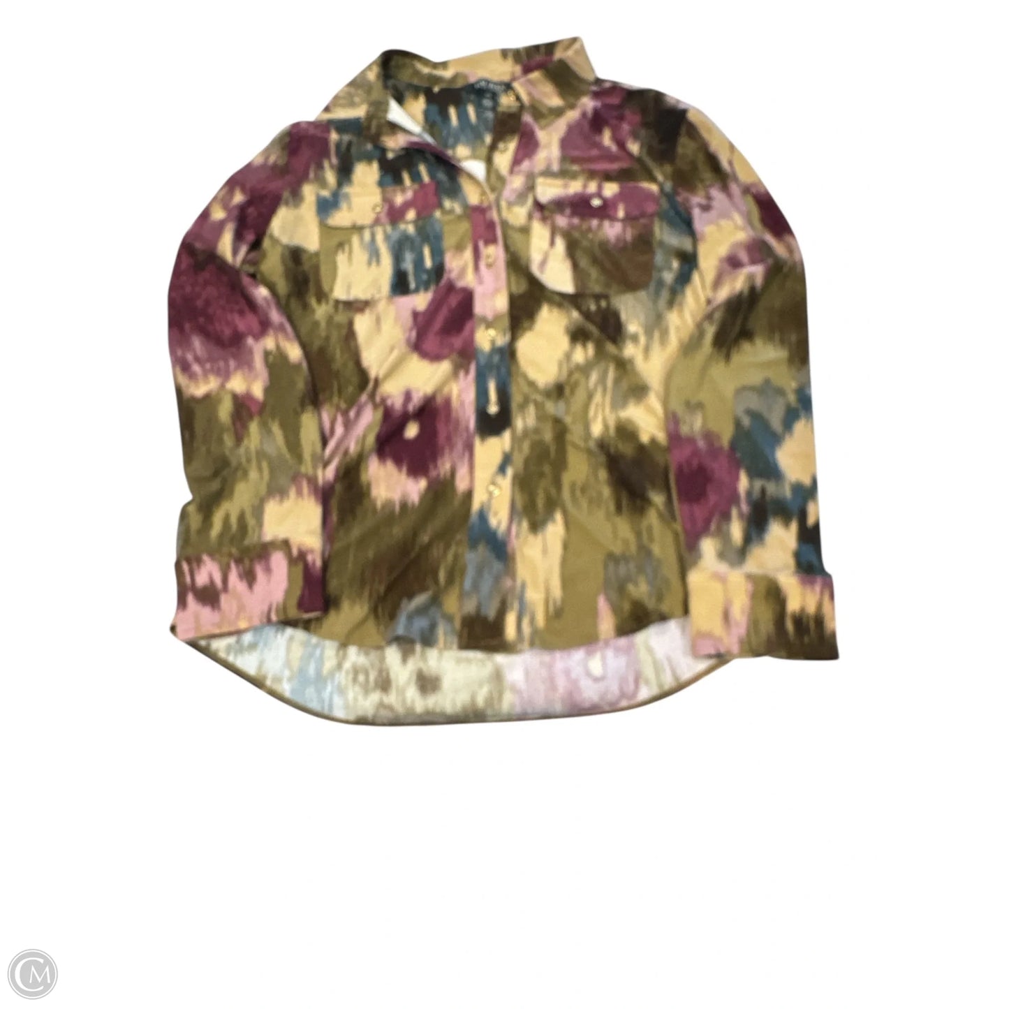 Blouse Long Sleeve By Ralph Lauren In Multi-colored, Size: L