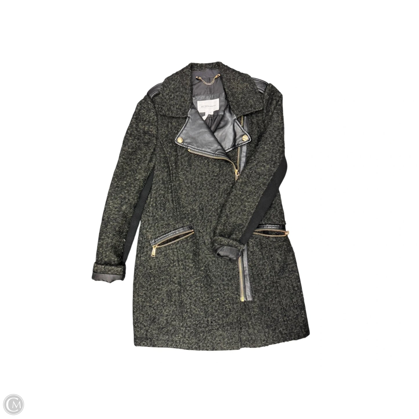 Coat Peacoat By Bcbgeneration In Black & Green, Size: S