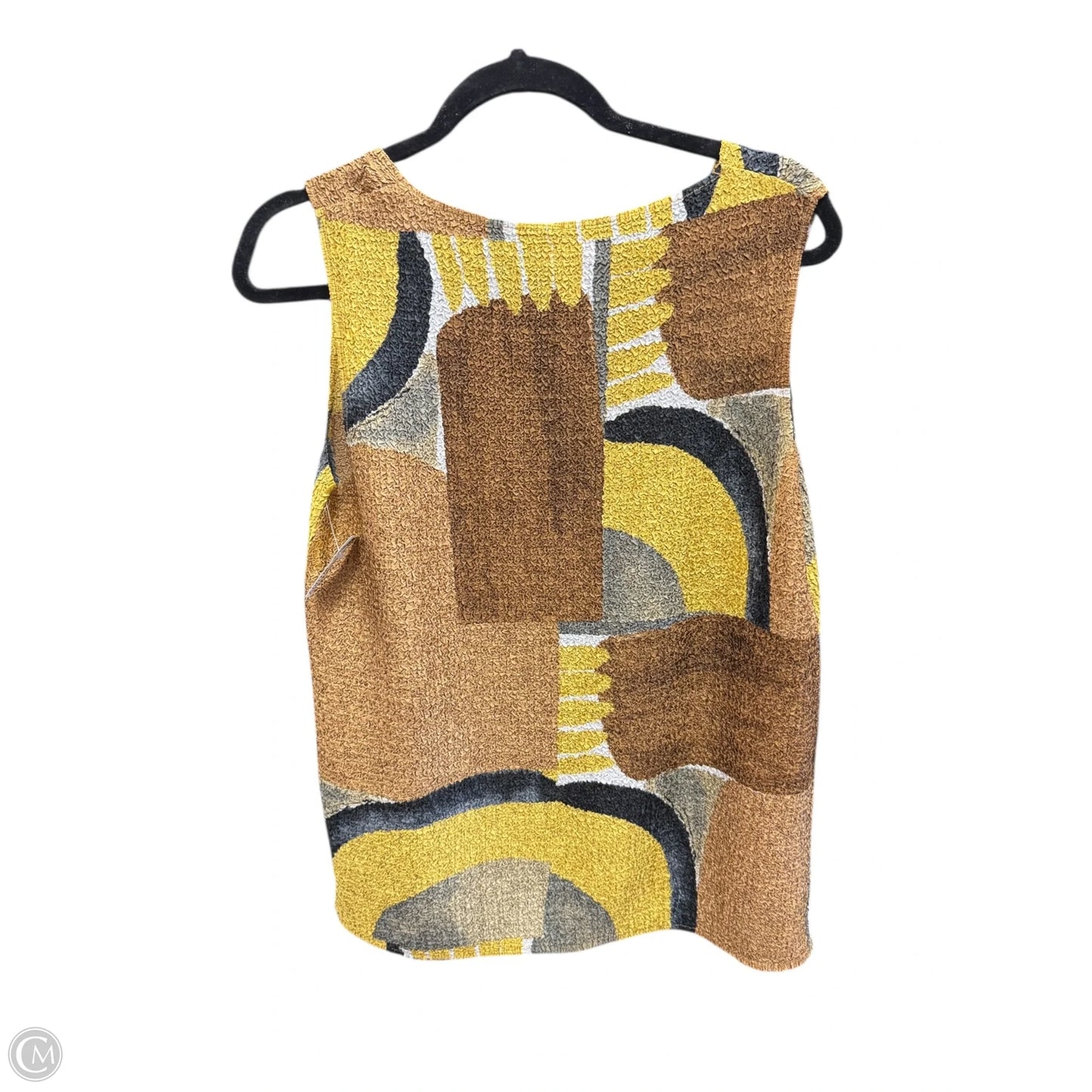 Top 2pc Long Sleeve By Chicos In Brown & Yellow, Size: M
