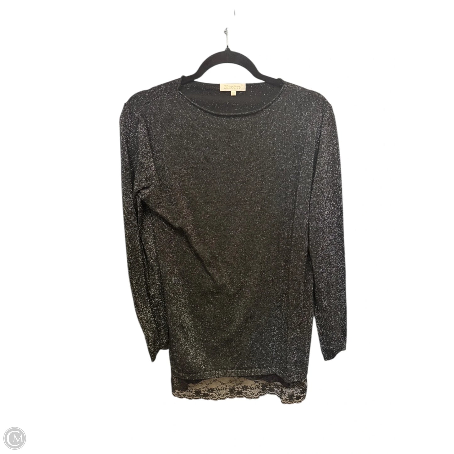 Top Long Sleeve By Clothes Mentor In Black & Silver, Size: L