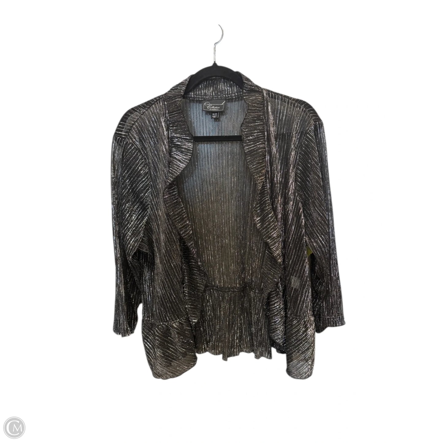 Cardigan By Dressbarn In Black & Silver, Size: 18