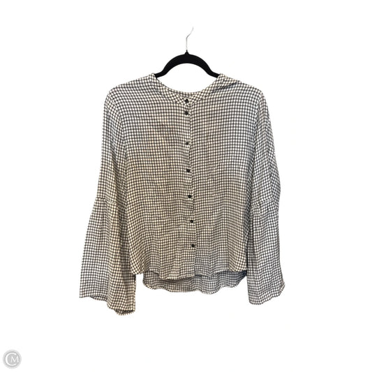 Blouse Long Sleeve By Madewell In Black & White, Size: Xl
