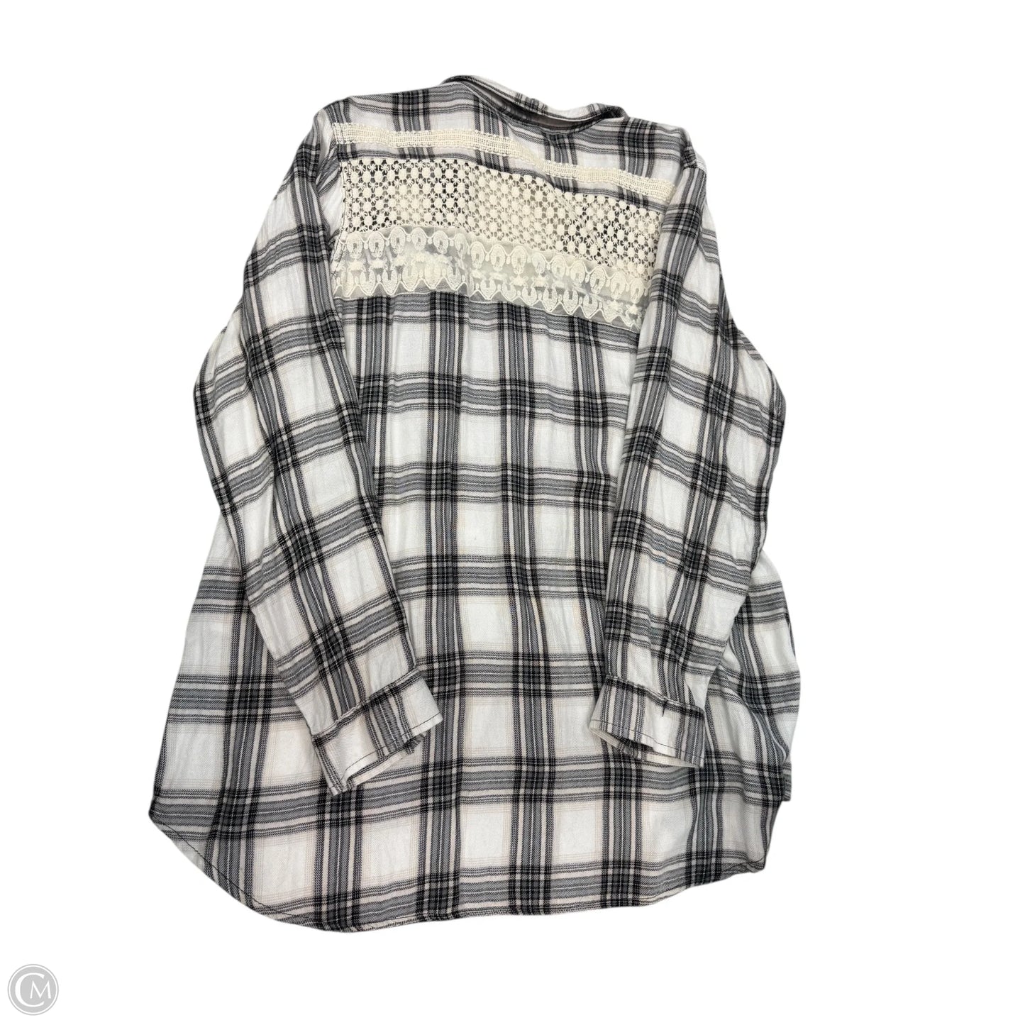 Blouse Long Sleeve By Dressbarn In Black & White, Size: 1x