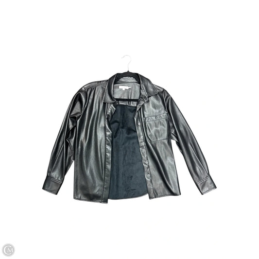 Jacket Leather By Good American In Black, Size: M