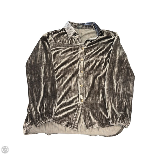 Blouse Long Sleeve By Coco And Carmen In Brown, Size: M