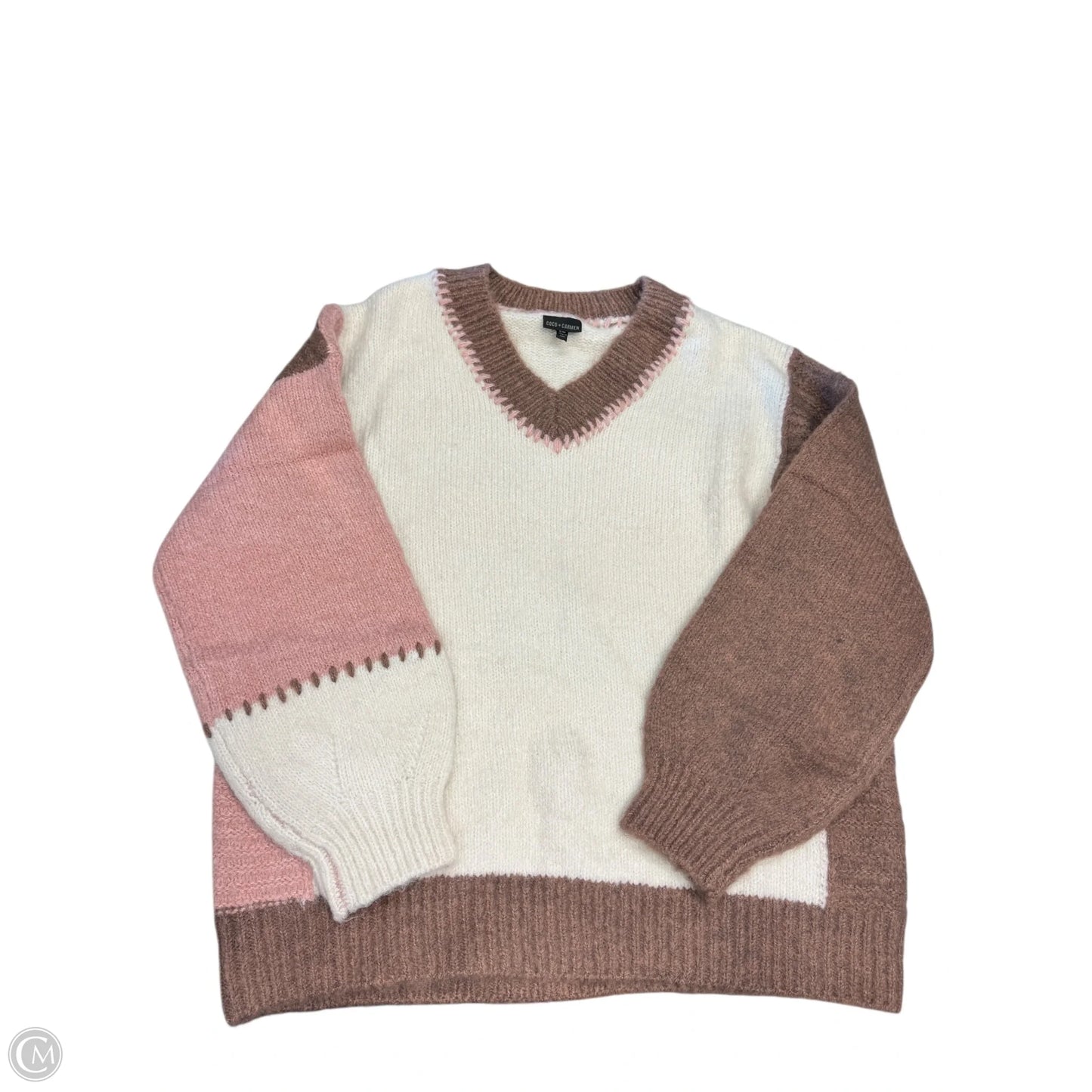 Sweater By Coco And Carmen In Cream & Pink, Size: M