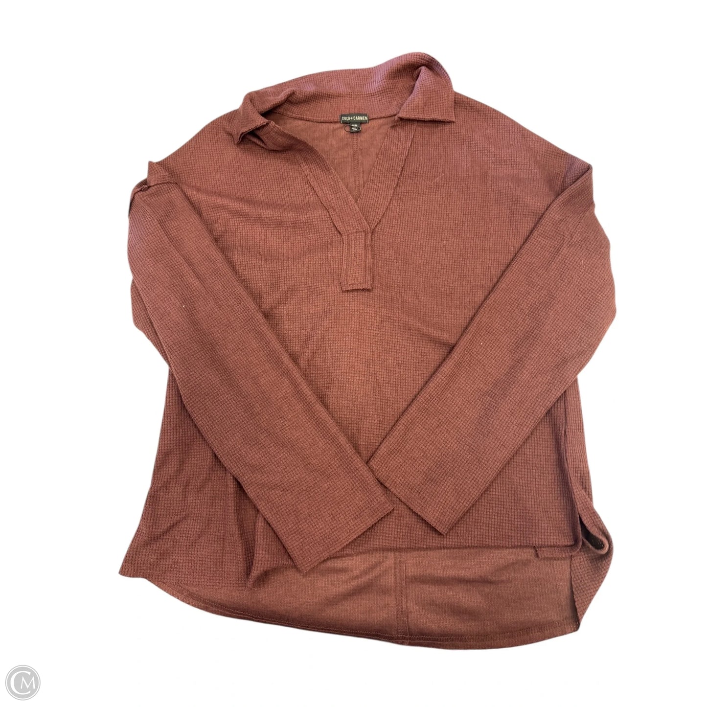 Top Long Sleeve Basic By Coco And Carmen In Maroon, Size: M