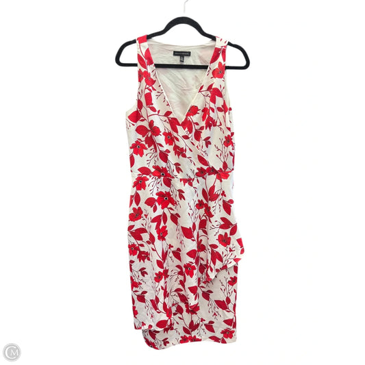 Dress Casual Midi By Banana Republic In Red & White, Size: 10