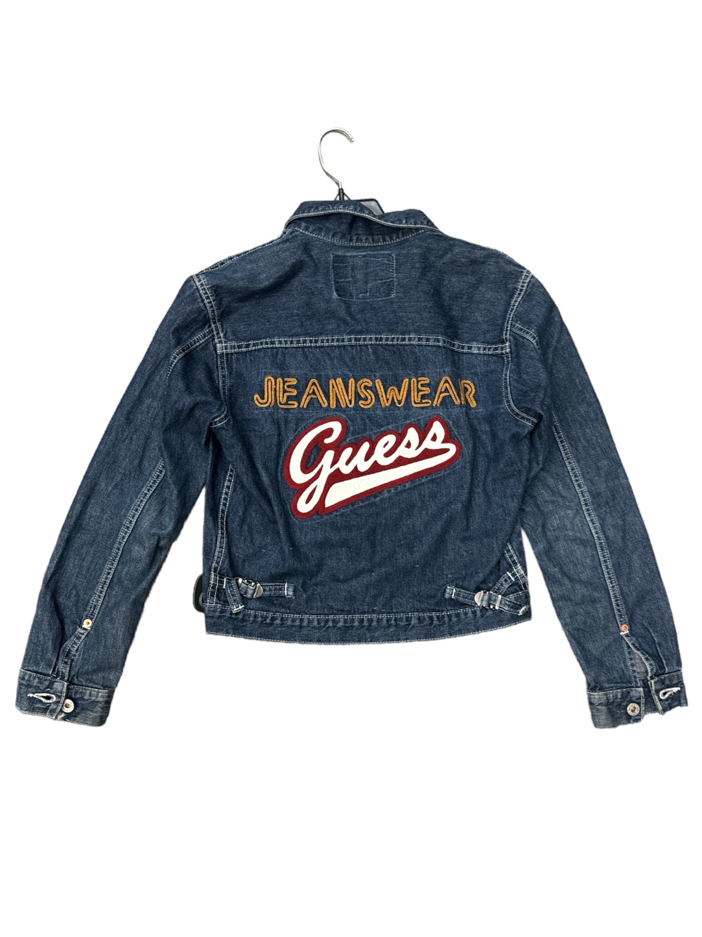 Jacket Denim By Guess In Blue Denim, Size: M