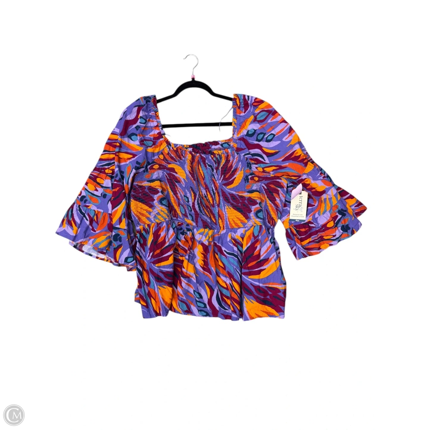 Top 3/4 Sleeve By Terra & Sky In Purple, Size: 3x