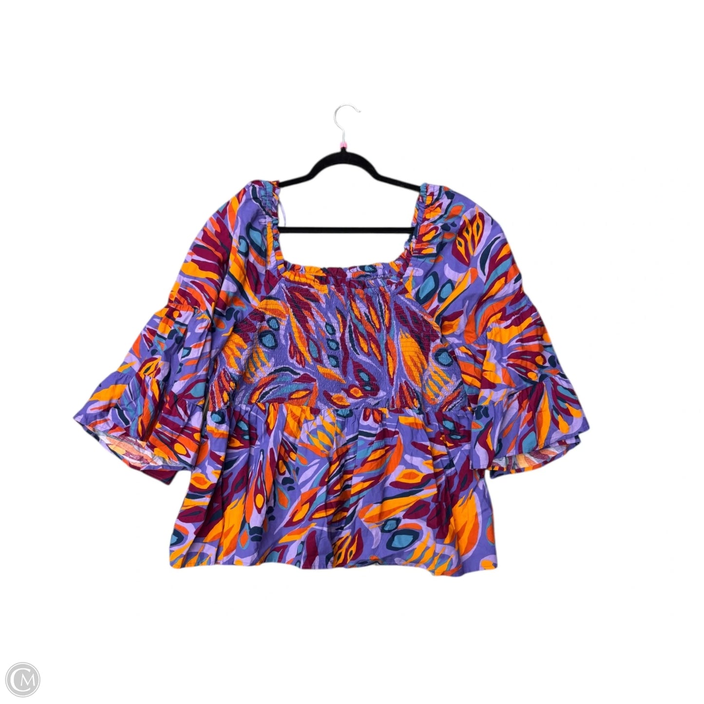 Top 3/4 Sleeve By Terra & Sky In Purple, Size: 3x