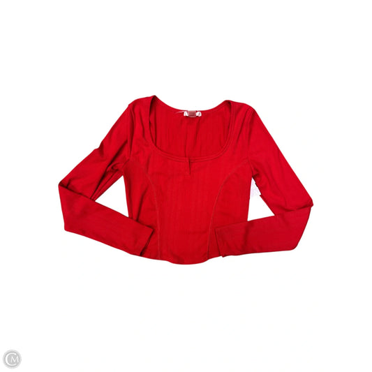 Top Long Sleeve By Bozzolo In Red, Size: M