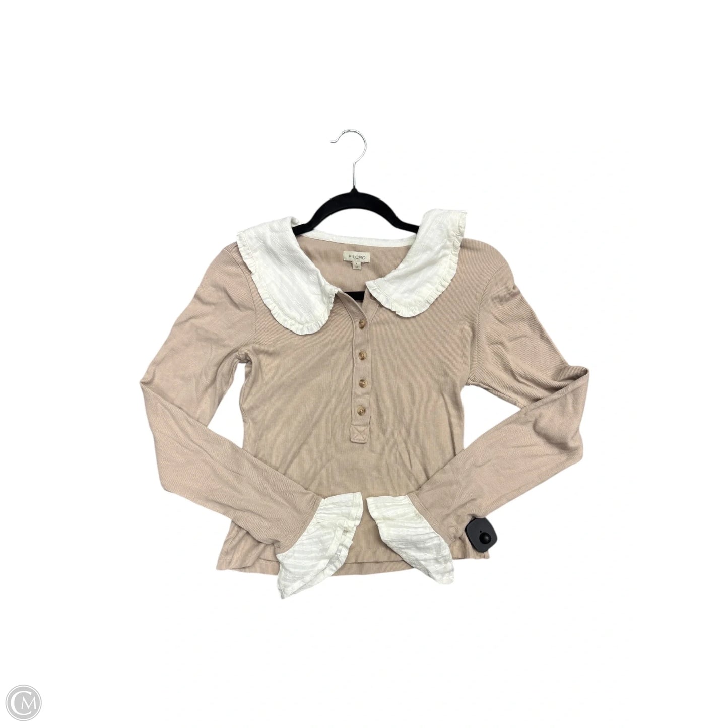 Top Long Sleeve By Pilcro In Tan, Size: S