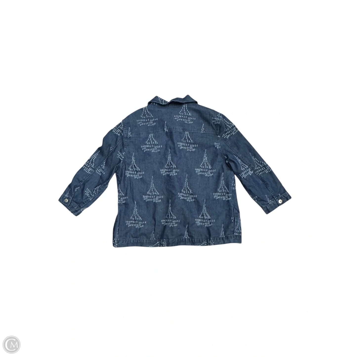 Top 3/4 Sleeve By Alfred Dunner In Blue Denim, Size: Xl