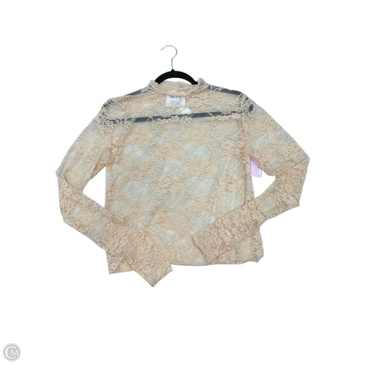 Top Long Sleeve By Clothes Mentor In Tan, Size: S