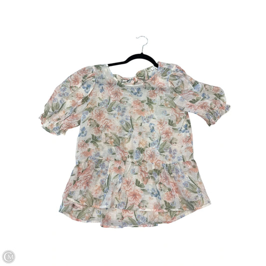 Top Short Sleeve By Blu Pepper In Floral Print, Size: S