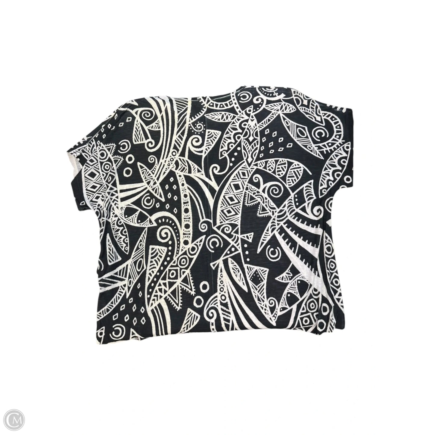 Top Short Sleeve By Jess And Jane In Black & White, Size: 2x