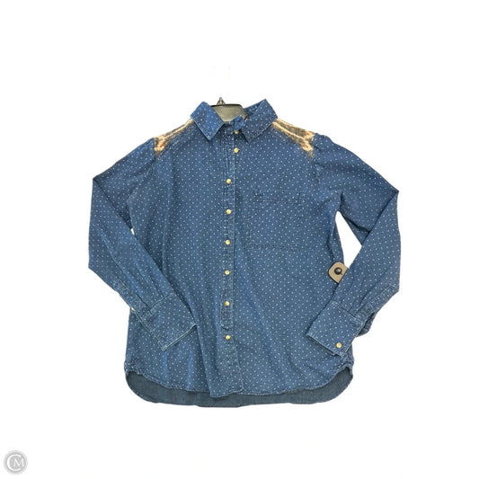 Top Long Sleeve By Free People In Blue & Brown, Size: S