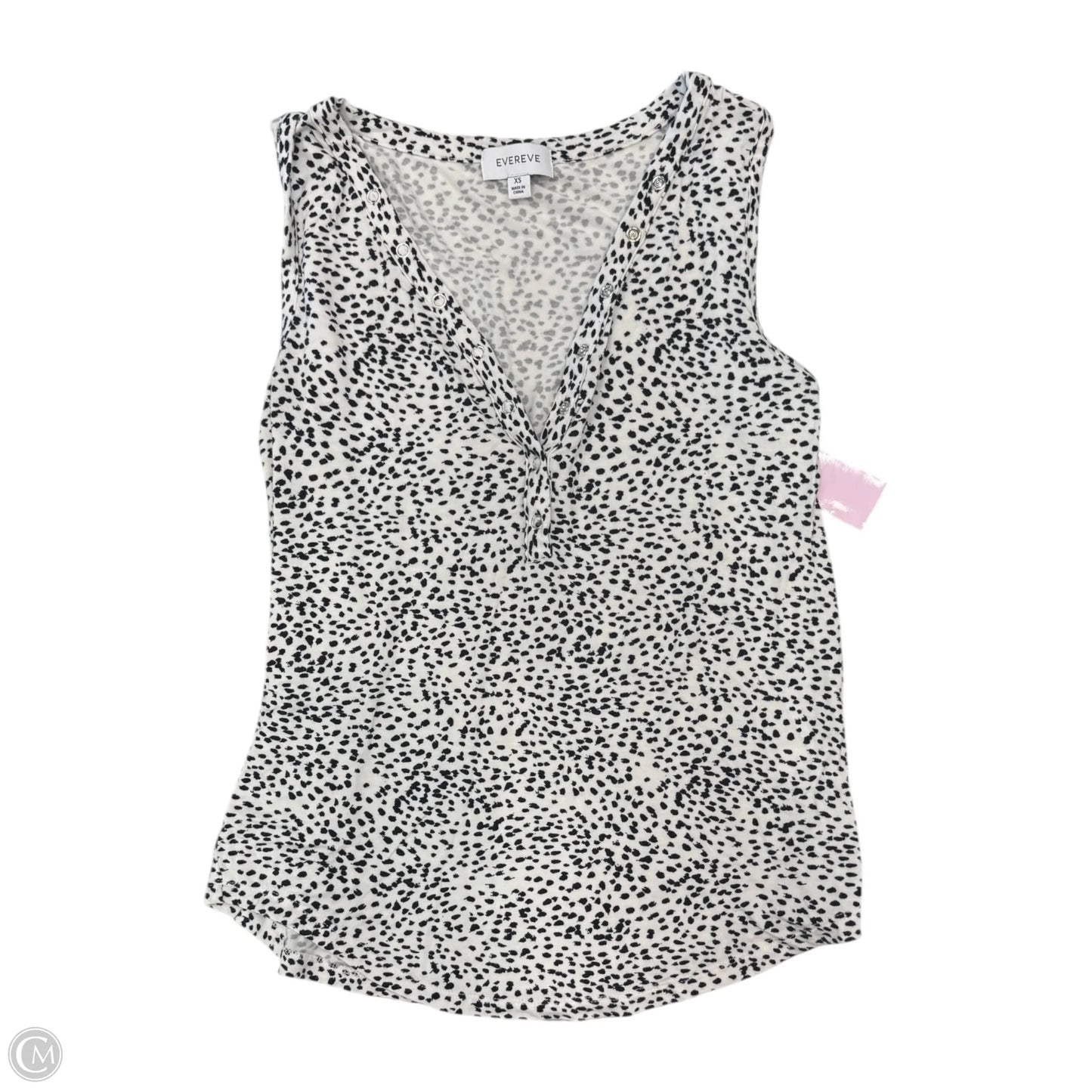Top Sleeveless By Evereve In Black & White, Size: Xs