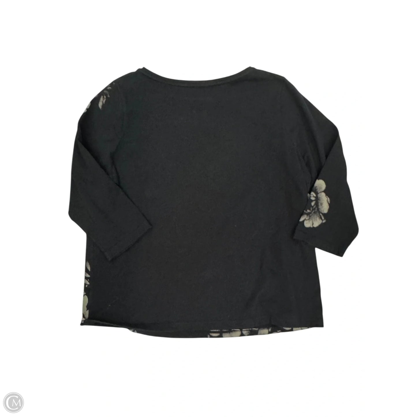 Top 3/4 Sleeve By Talbots In Black, Size: 1x