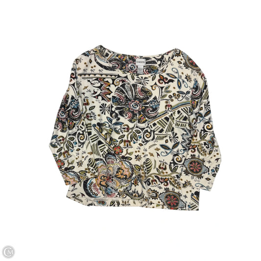 Top 3/4 Sleeve By Chicos In Multi-colored, Size: 1x