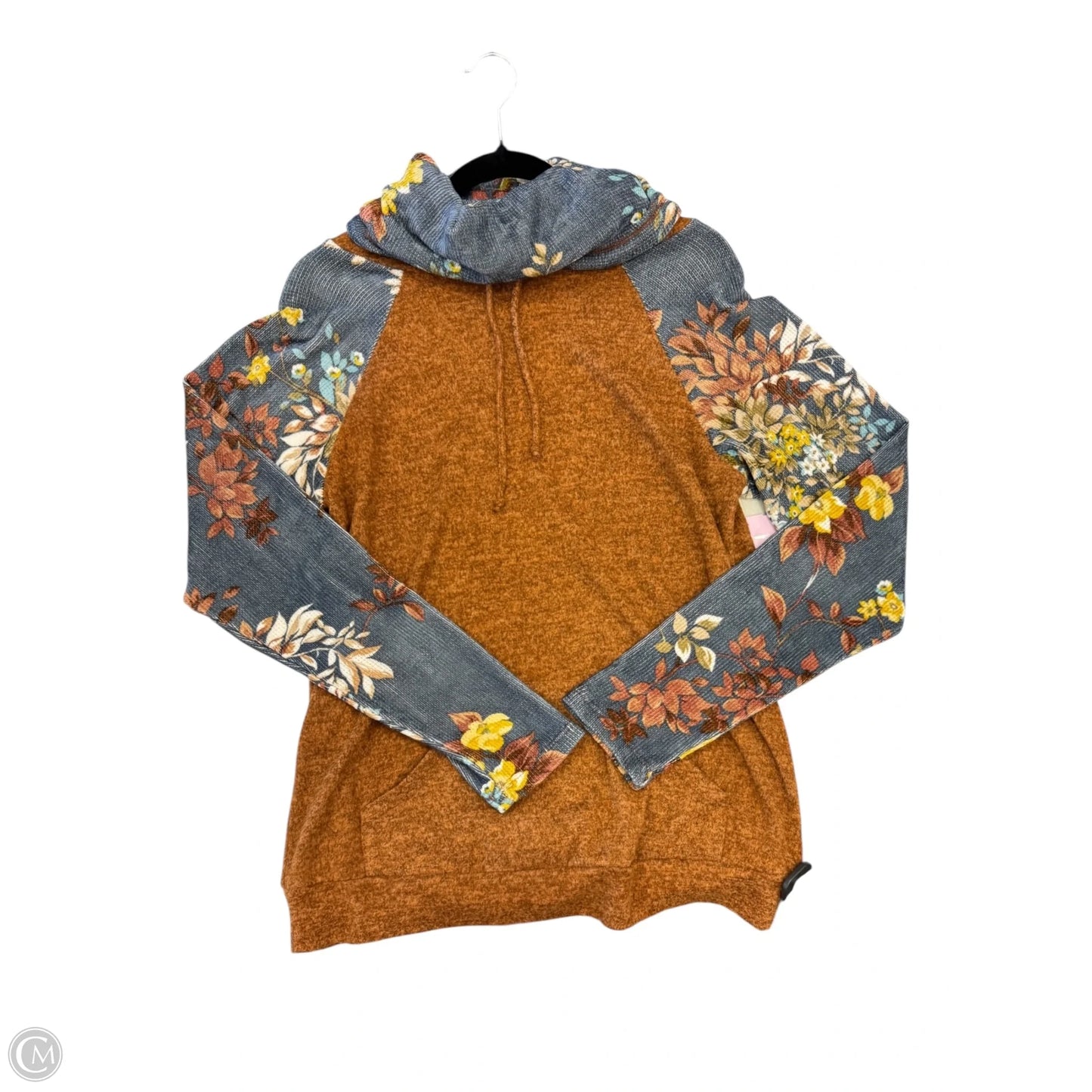 Sweatshirt Collar By Clothes Mentor In Blue & Brown, Size: M