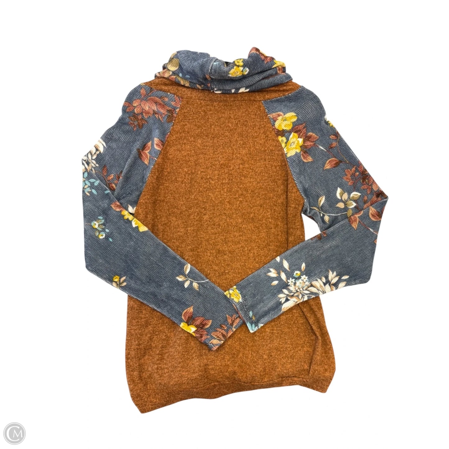 Sweatshirt Collar By Clothes Mentor In Blue & Brown, Size: M