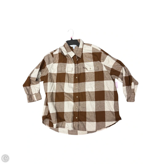 Top Long Sleeve By Old Navy In Brown, Size: 2x