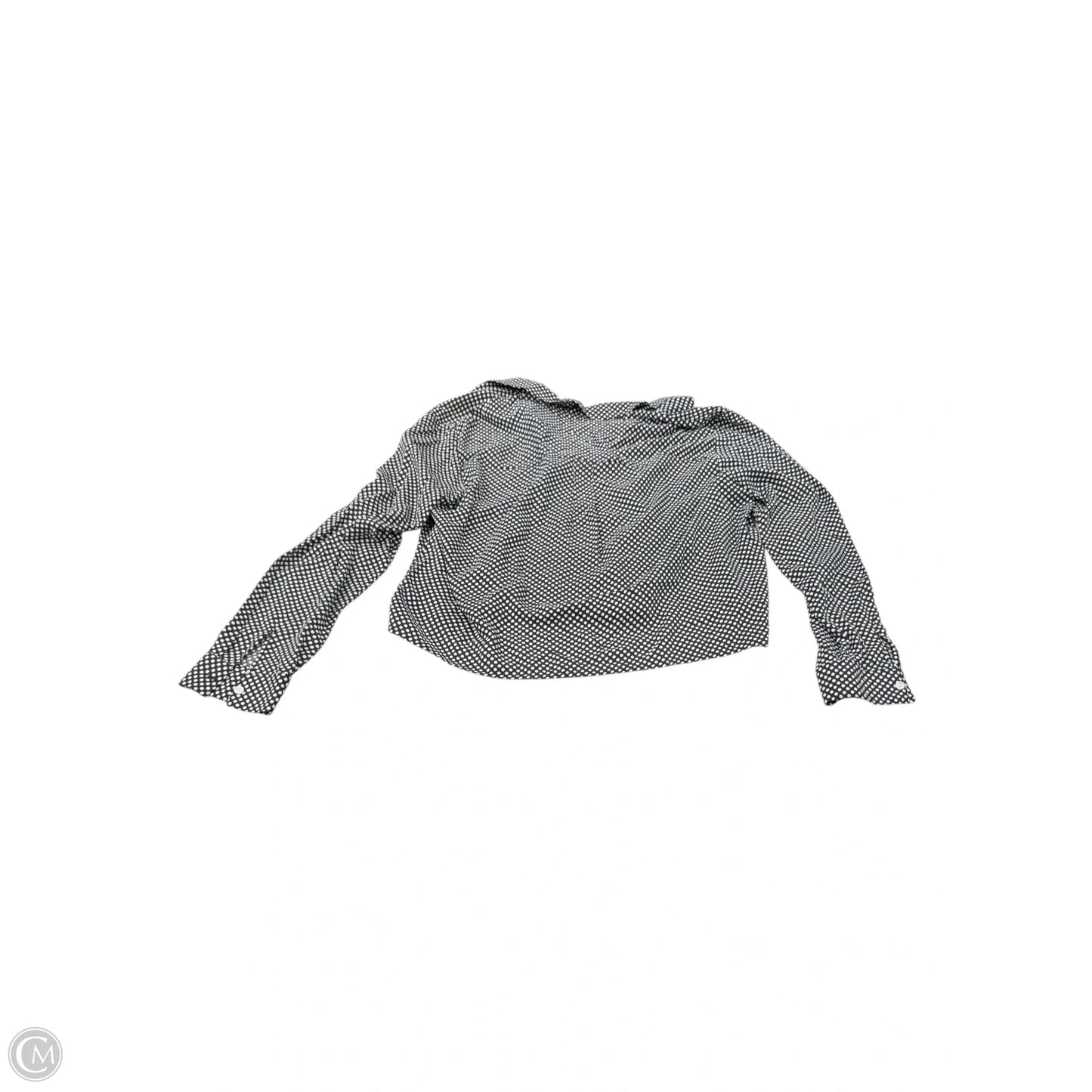 Top Long Sleeve By Cooperative In Black & White, Size: L
