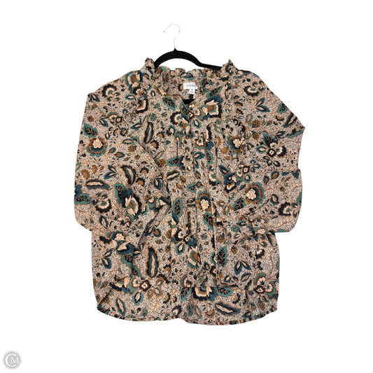 Top Long Sleeve By Evereve In Multi-colored, Size: M