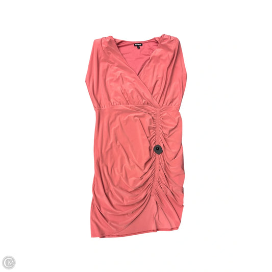 Dress Party Midi By Express In Pink, Size: 16