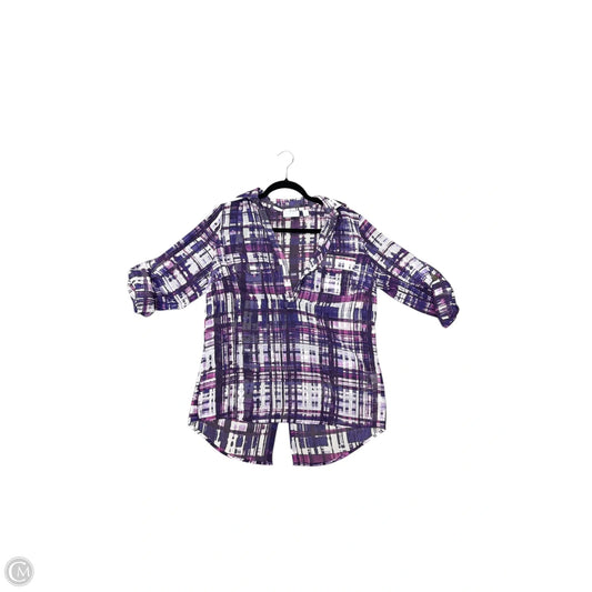 Blouse 3/4 Sleeve By New York And Co In Purple, Size: S