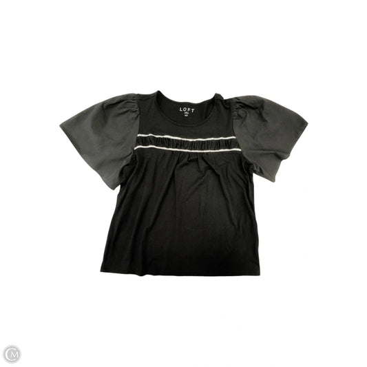 Top Short Sleeve By Loft In Black, Size: Mp