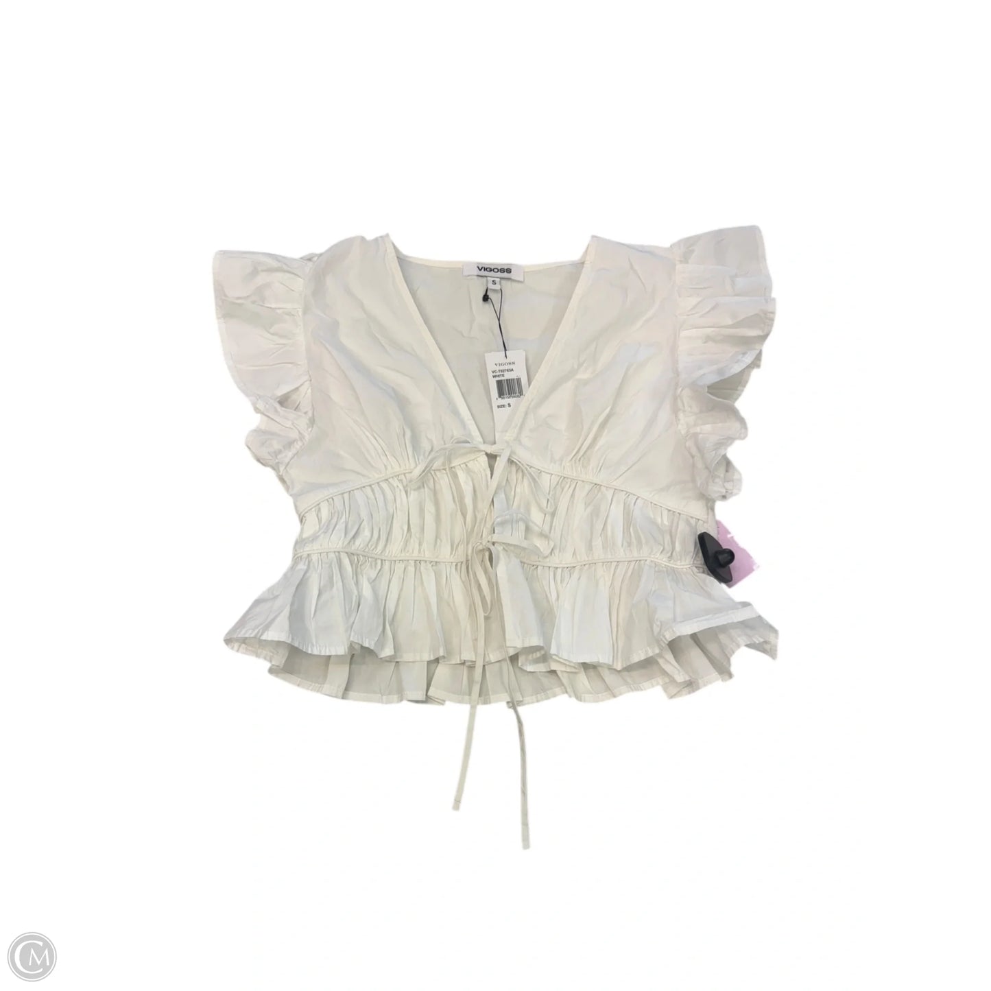 Blouse Short Sleeve By Vigoss In White, Size: S