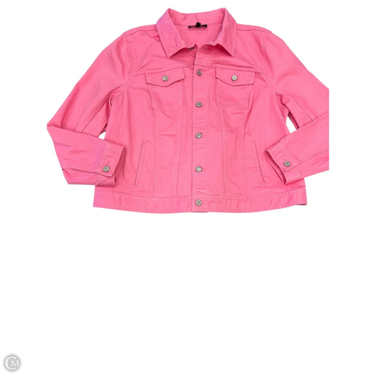 Jacket Denim By Talbots In Pink, Size: 2x